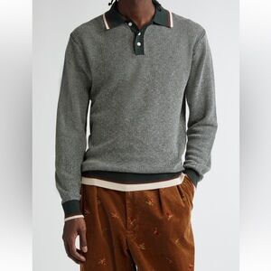 Beams Japan Men's Green Polo Sweater